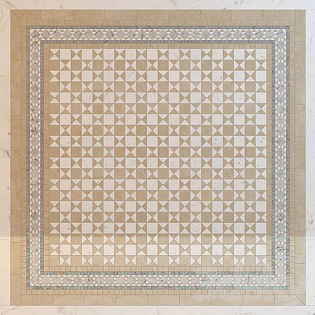 Floor mosaic SICIS White Cosmati 3DS Max Model - thumbnail 2