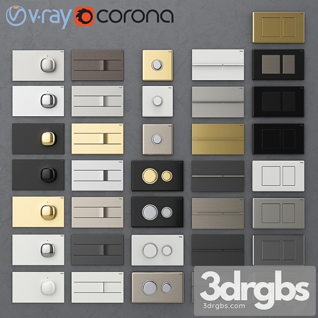 Flush Buttons For Installing Viega 2 3dsmax Download - thumbnail 1