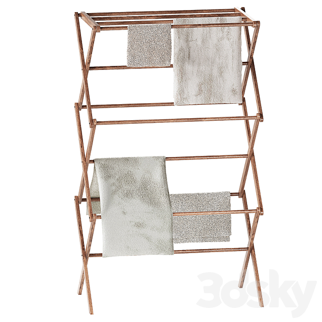 Folding drying rack Zara Home 3DS Max Model - thumbnail 3