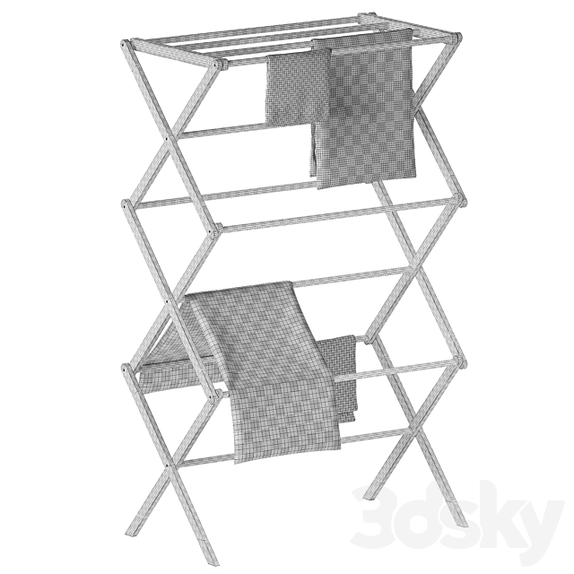 Folding drying rack Zara Home 3DS Max Model - thumbnail 5