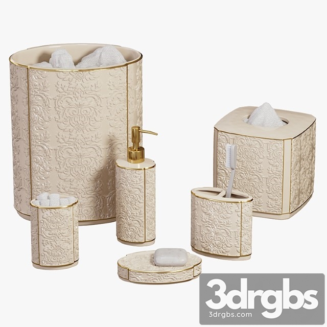 Furla cream damask ceramic bath accessories - thumbnail 1