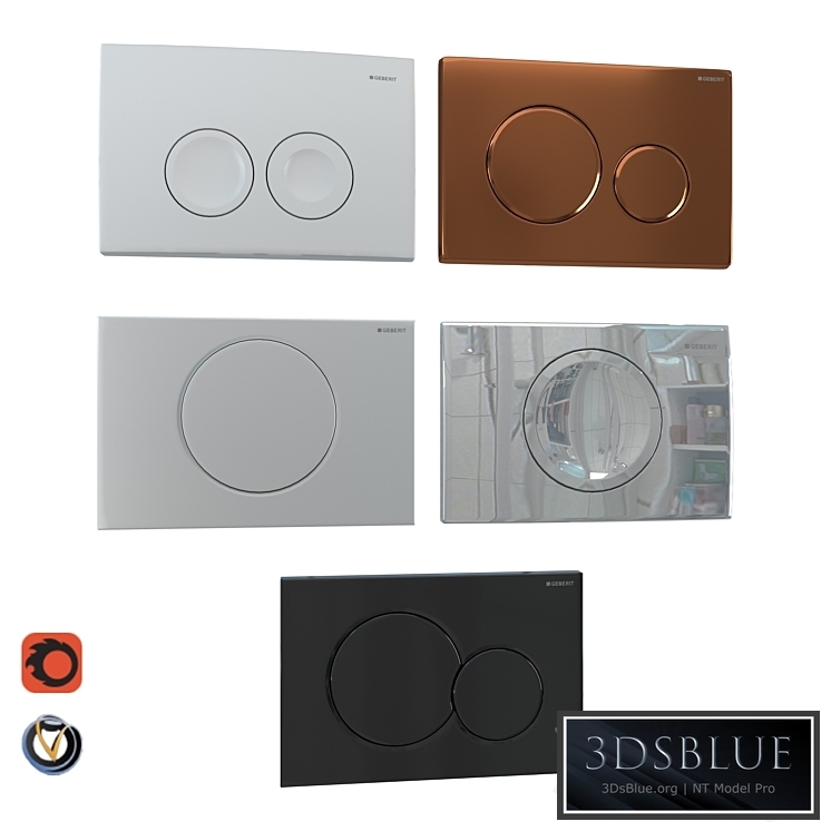 GEBERIT flush plates for installation 5 pcs. (part 1) 3DS Max - thumbnail 3