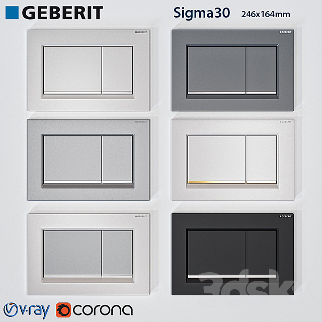Geberit Sigma 30 3DSMax File - thumbnail 1