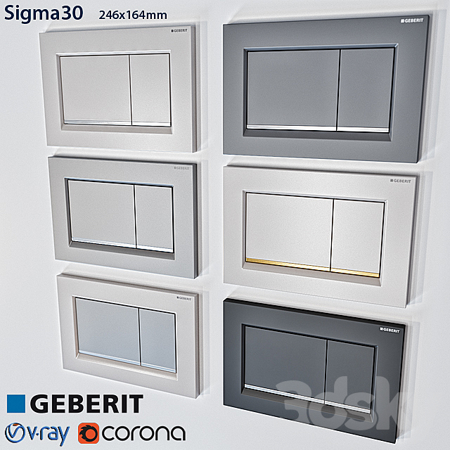 Geberit Sigma 30 3DSMax File - thumbnail 2