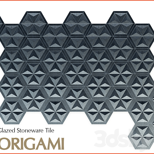 Glazed stoneware tiles – Origami 3ds Max - thumbnail 1