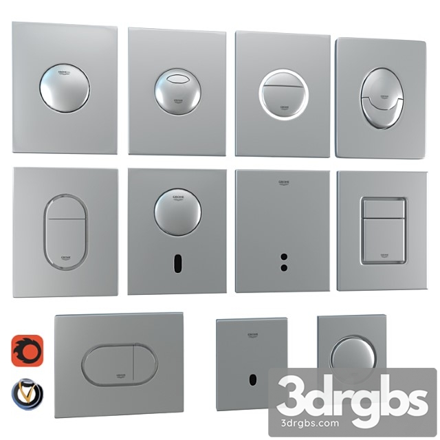 Grohe Flush Plates For Installation 3dsmax Download - thumbnail 1