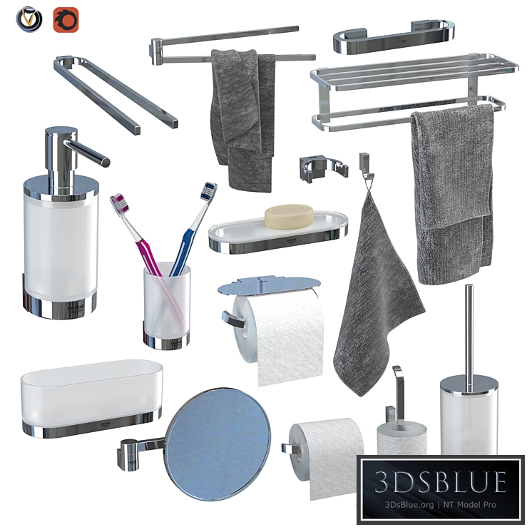 GROHE Selection Accessory Set (15 pcs) 3DS Max - thumbnail 3