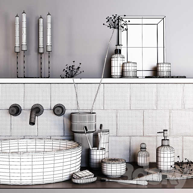 H & M_Decorative_bathroom_set 3DS Max Model - thumbnail 4