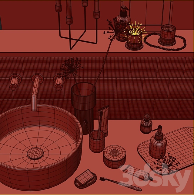 H & M_Decorative_bathroom_set 3DS Max Model - thumbnail 5