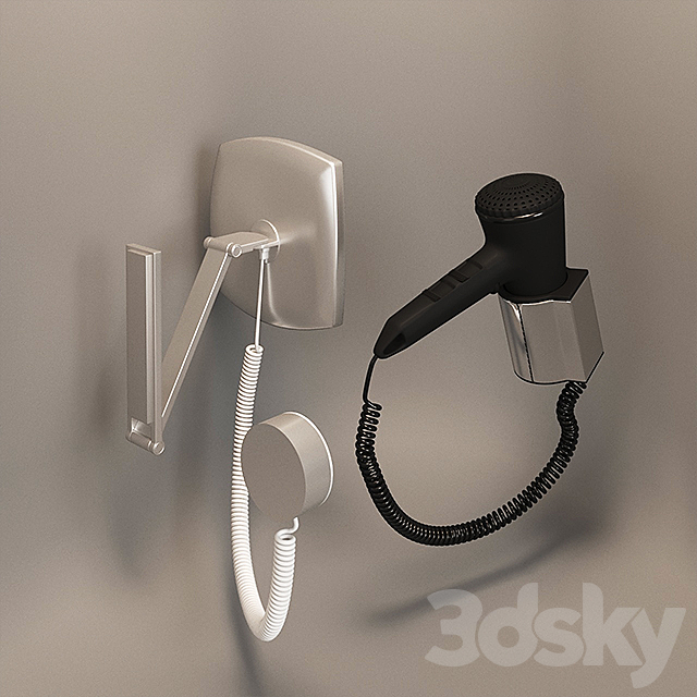 Hair dryer Cosmetic mirror Keuco 3DS Max Model - thumbnail 3