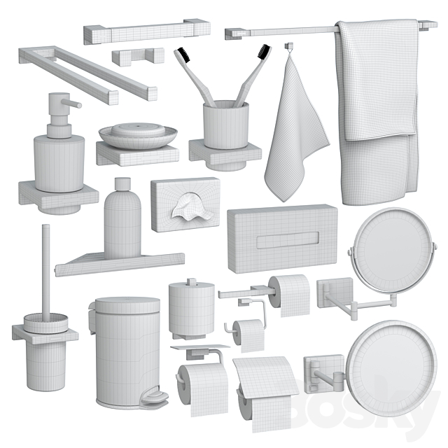 Hansgrohe AddStoris Accessory Set (20 pcs) 3DS Max Model - thumbnail 7