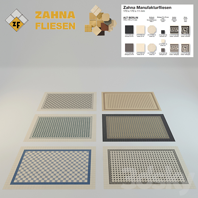 Historic tile Zahna 3DSMax File - thumbnail 1