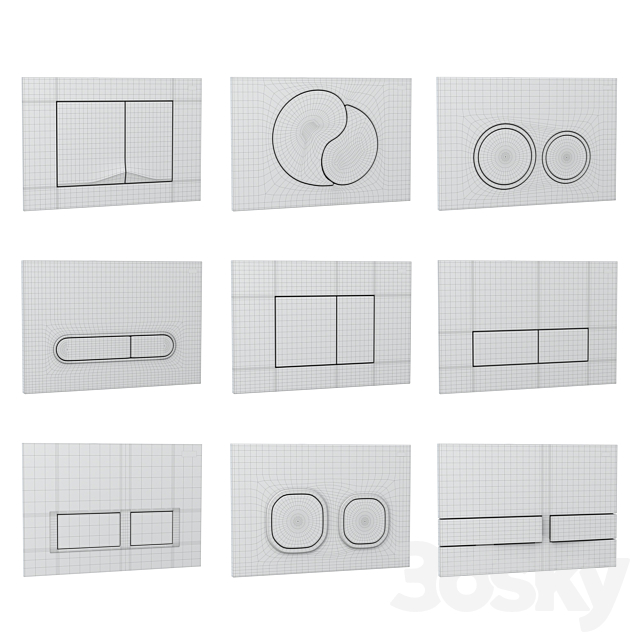 IDDIS flush buttons for installation (9 pcs.) 3DS Max Model - thumbnail 5