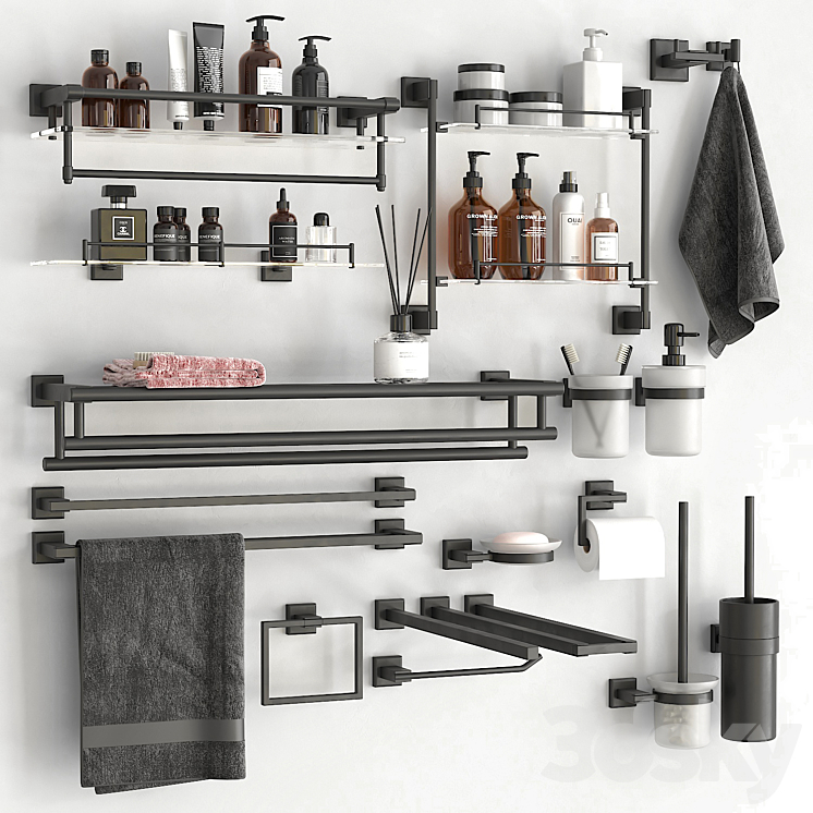 KES Bathroom accessories 2 3DS Max - thumbnail 1