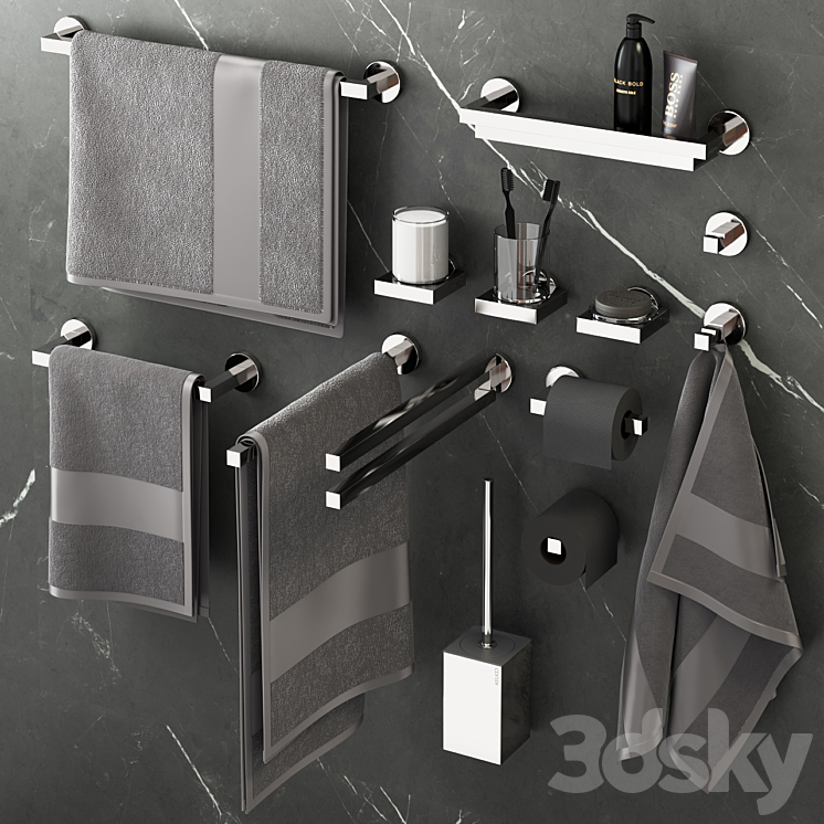 Keuco Edition 90 bathroom accessories 3DS Max - thumbnail 2