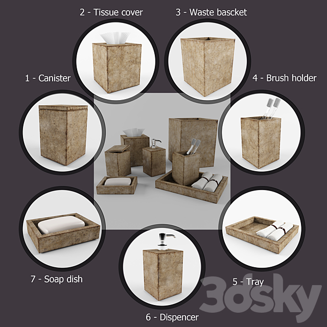 Labrazel Cement Natural kit for bathrooms 3DS Max Model - thumbnail 2