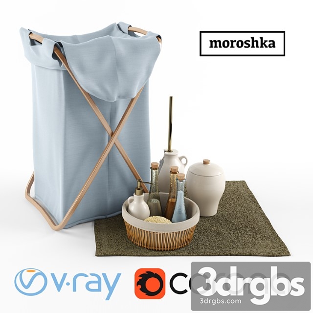 Laundry Basket and Accessories 3dsmax Download - thumbnail 1