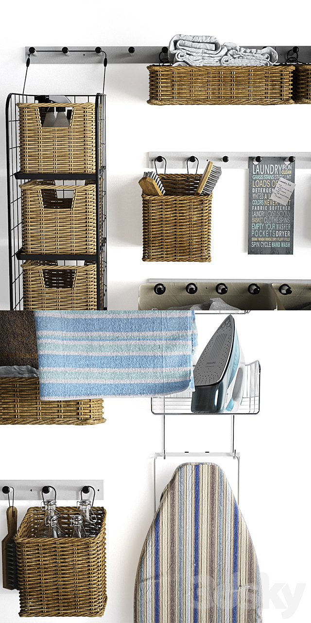 Laundry decor 3DS Max Model - thumbnail 2