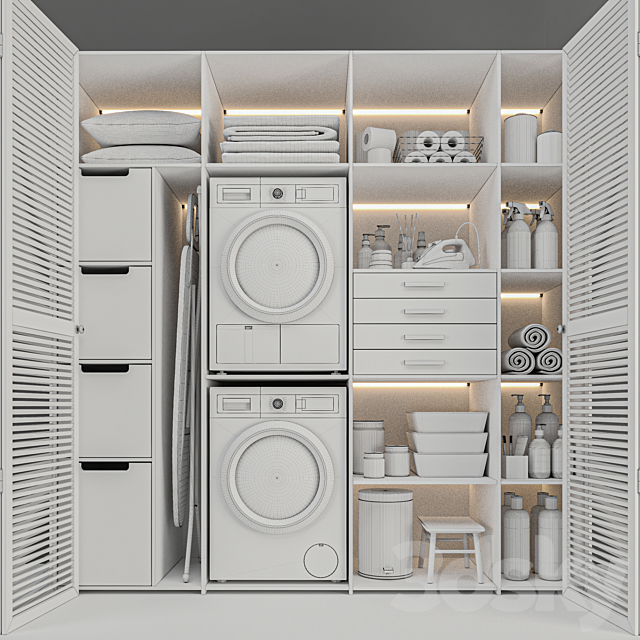 Laundry Room 01 3DS Max Model - thumbnail 4