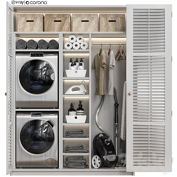 Laundry Room 03 3DS Max Model - thumbnail 1