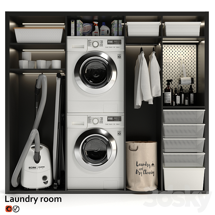 Laundry room 03 3DS Max - thumbnail 1