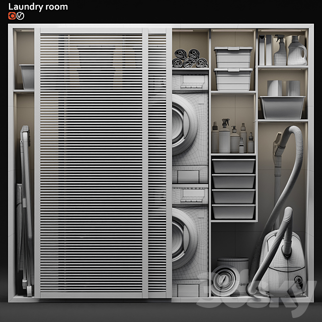 Laundry room 06 3DS Max Model - thumbnail 3