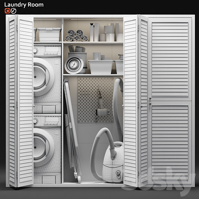 Laundry room 08 3DS Max Model - thumbnail 3