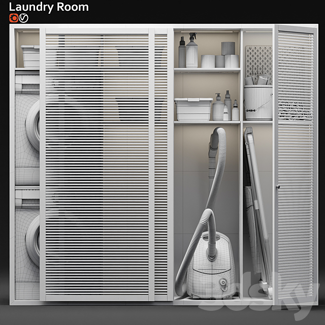 Laundry room 09 3DS Max Model - thumbnail 3