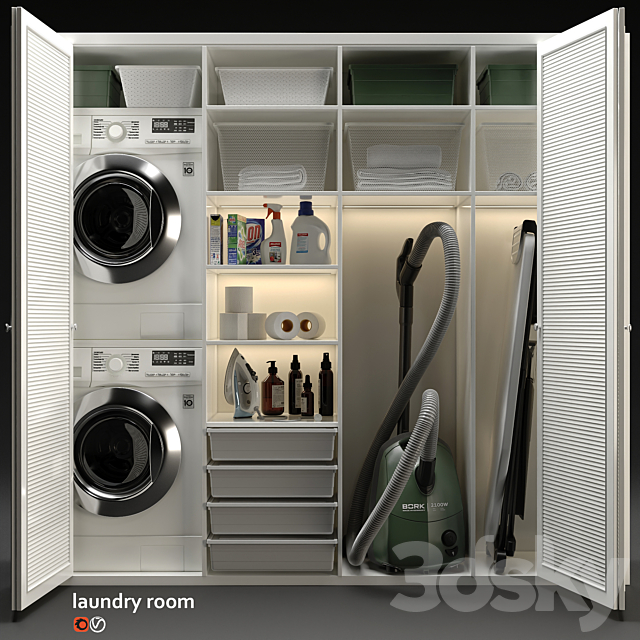 Laundry room 3DS Max Model - thumbnail 1