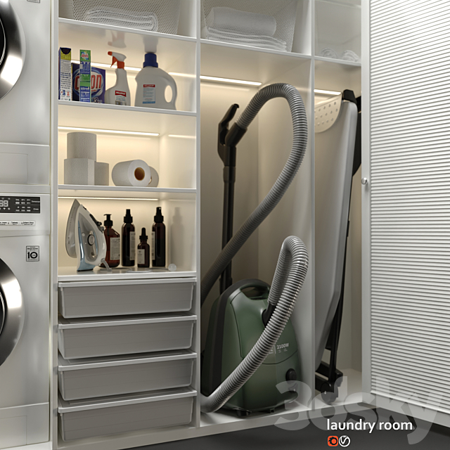 Laundry room 3DS Max Model - thumbnail 2