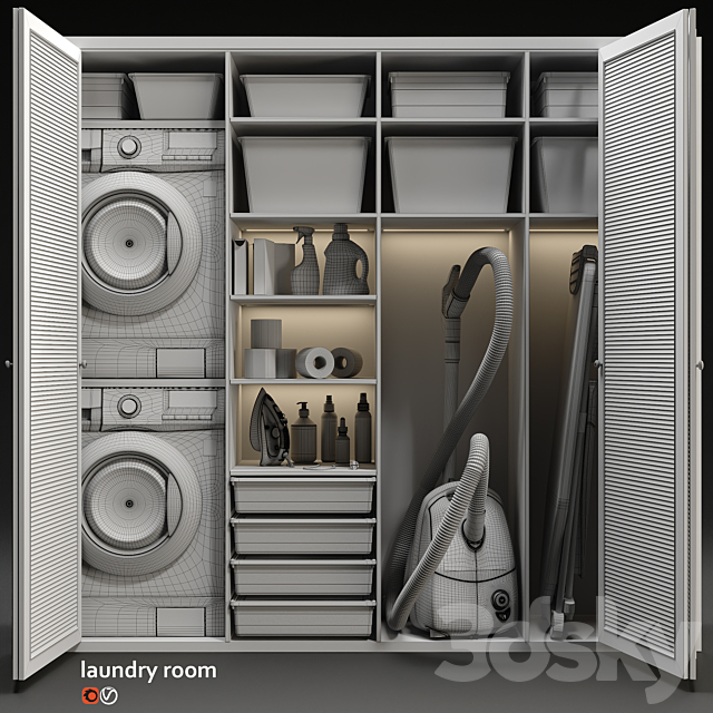 Laundry room 3DS Max Model - thumbnail 3