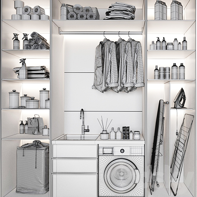 Laundry room_2 3DS Max Model - thumbnail 5