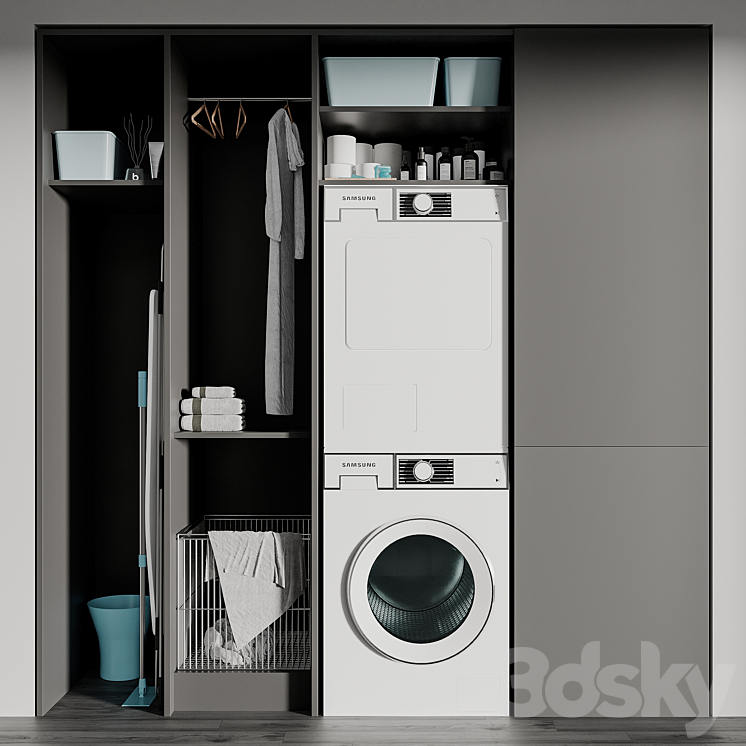 LAUNDRY SET 01 3DS Max - thumbnail 1