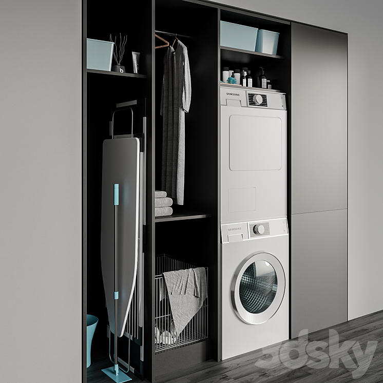 LAUNDRY SET 01 3DS Max - thumbnail 2