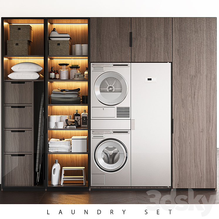 LAUNDRY SET (Poliform FITTED + ASKO) 3DS Max - thumbnail 1