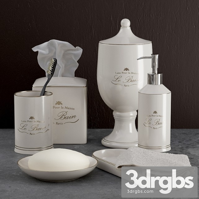 Le Bain French Porcelain Accessories 3dsmax Download - thumbnail 1