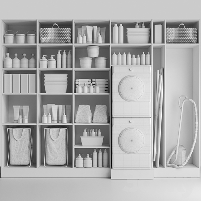 Linear with household appliances and household chemicals. Bathroom accessories 3DS Max Model - thumbnail 2