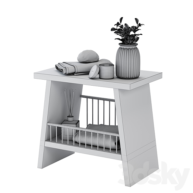 Malvern Storage Stool 3DS Max Model - thumbnail 3