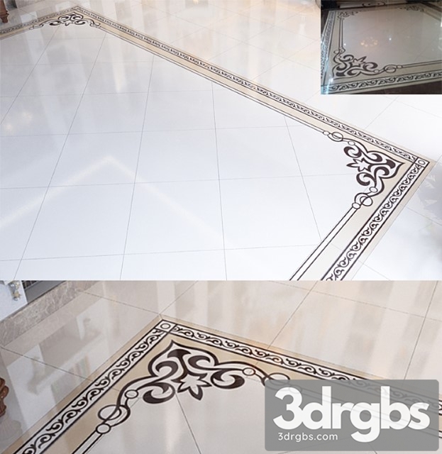 Marble Floor With Decor 3dsmax Download - thumbnail 1