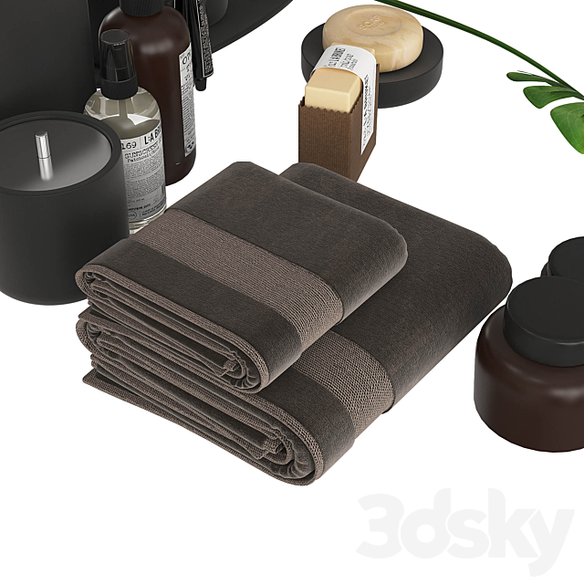 Modern Bathroom Accessories Black 3DSMax File - thumbnail 2