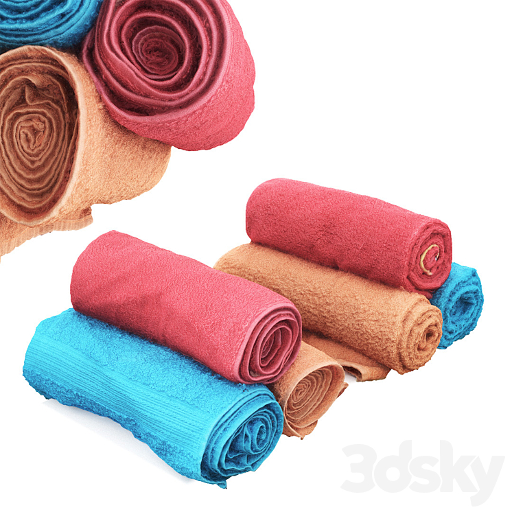 Real towels 01 3DS Max - thumbnail 1