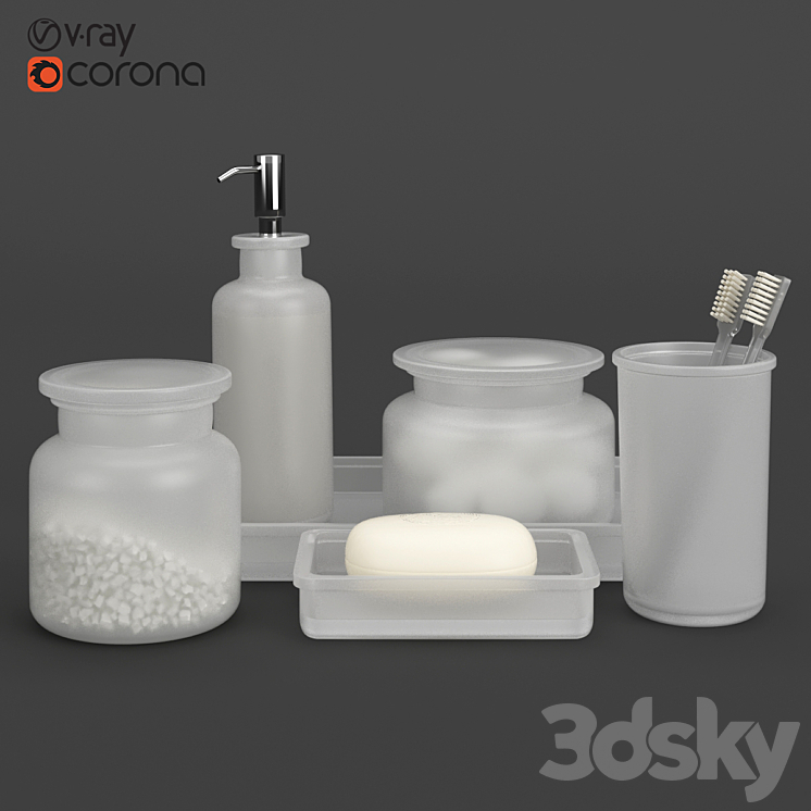 Restoration Hardware Pharmacy Frosted Glass 3DS Max - thumbnail 1