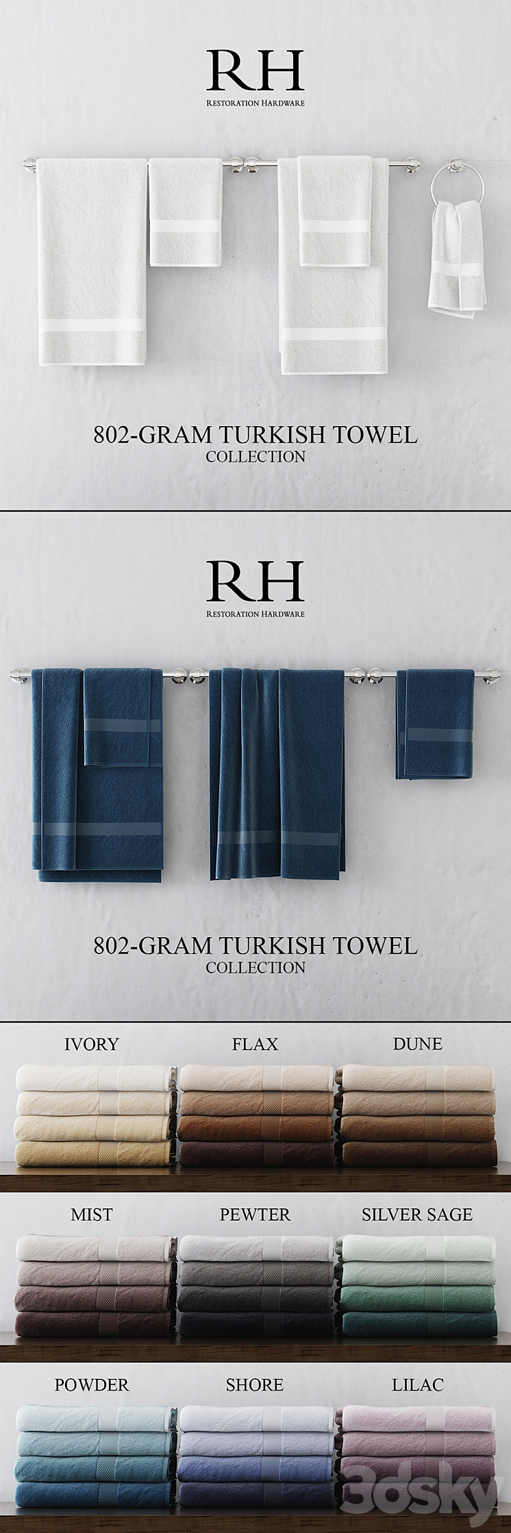 RH 802-GRAM TURKISH TOWEL COLLECTION 3DS Max - thumbnail 2