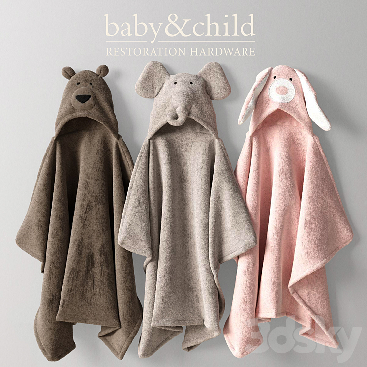 RH \/ ANIMAL HOODED TOWELS 3DS Max - thumbnail 1