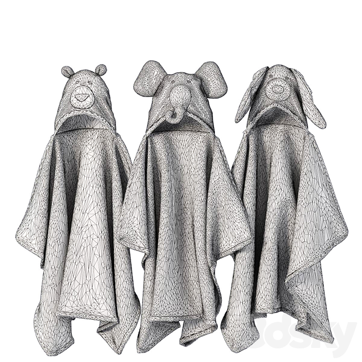 RH \/ ANIMAL HOODED TOWELS 3DS Max - thumbnail 2