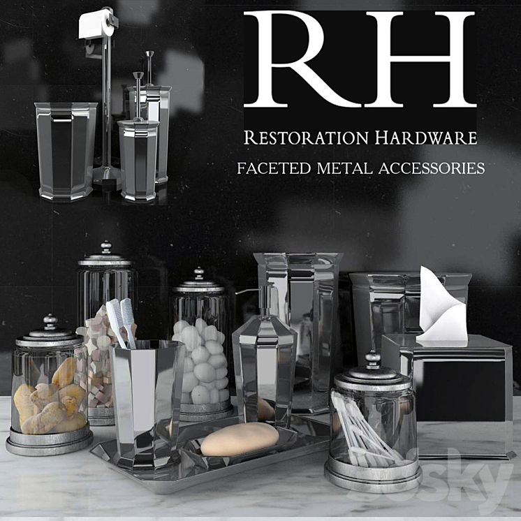 RH FACETED METAL ACCESSORIES 3DS Max - thumbnail 1