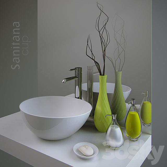 Sanitana Cup and Decor 3DS Max Model - thumbnail 1