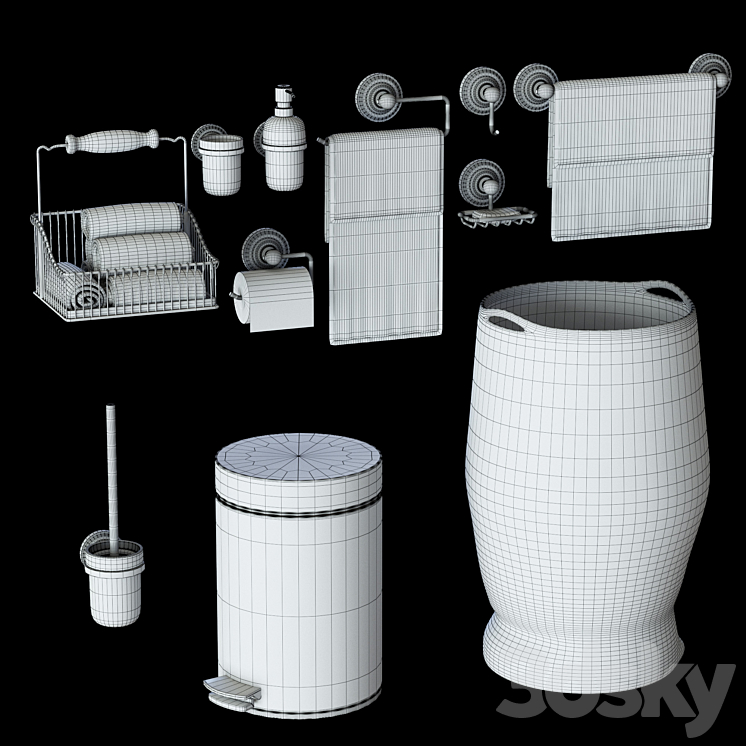 Set for bathrooms 3DS Max - thumbnail 2