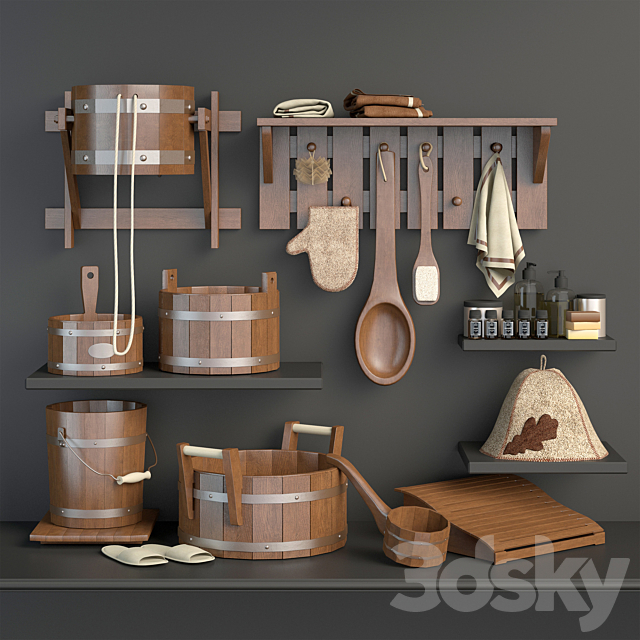 Set for sauna_02 3ds Max - thumbnail 1