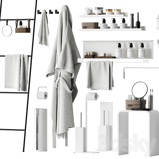 Set of bathroom accessories and decor 2 3ds Max - thumbnail 2